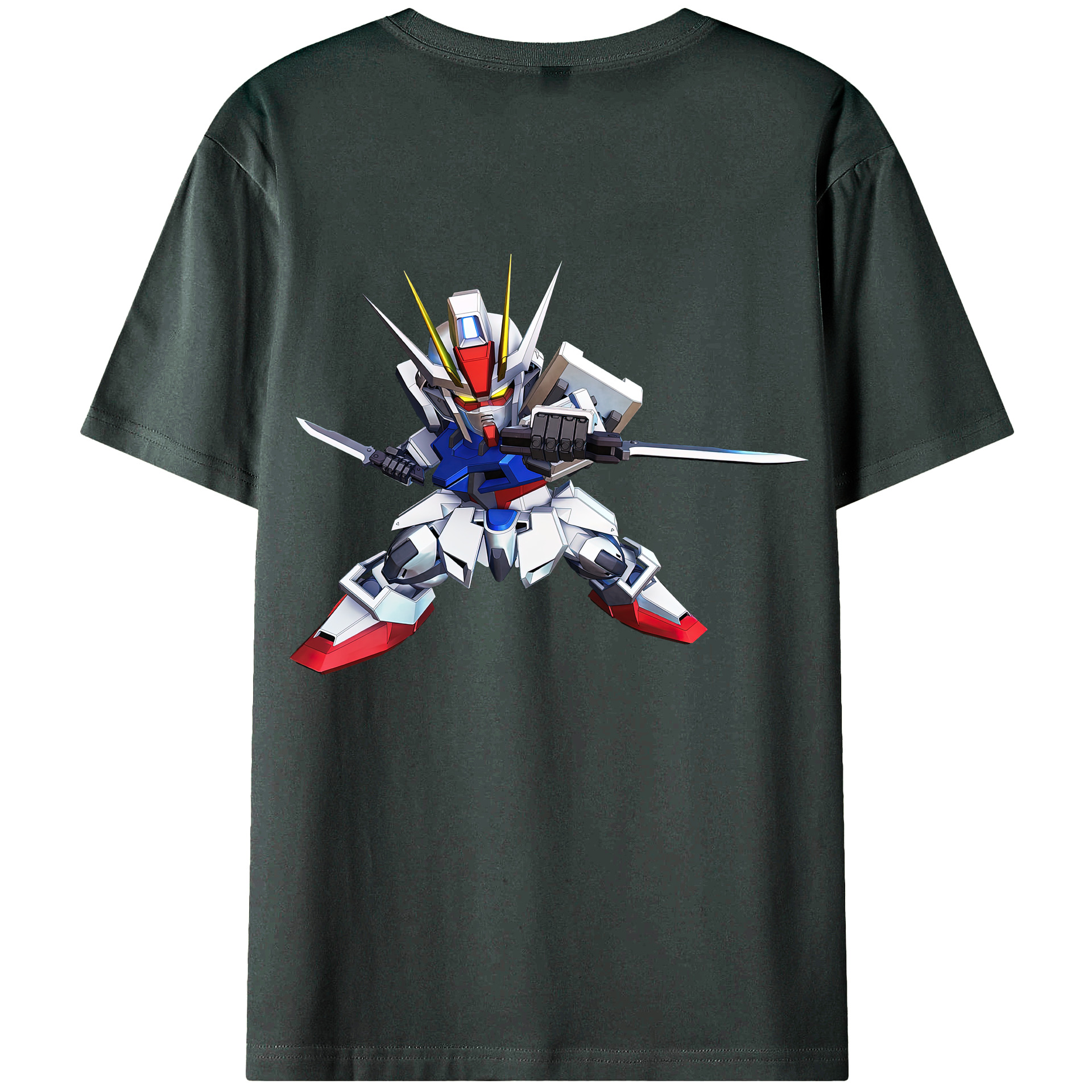 （画像用） 機動戦士ガンダム Mobile Suit Gundam 綿100％ メンズ半袖Tシャツ（バックプリント） 通気性